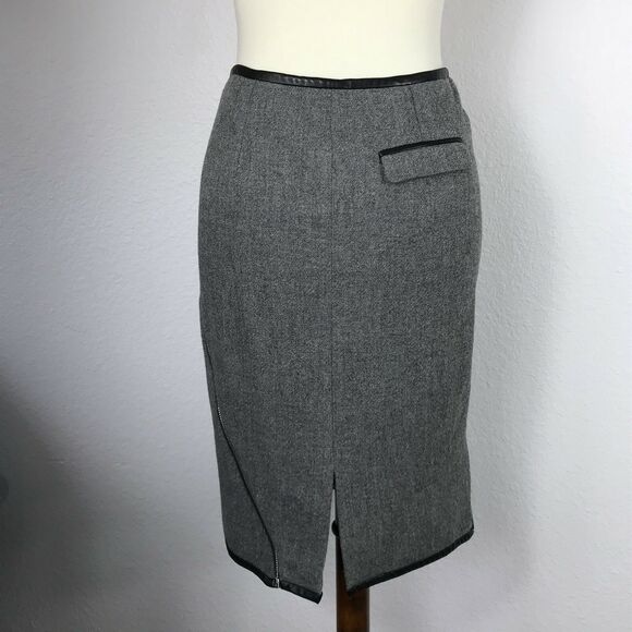 Band of Outsiders Tweed Wool Blend Straight Pencil Skirt FLAW - Picture 8 of 12